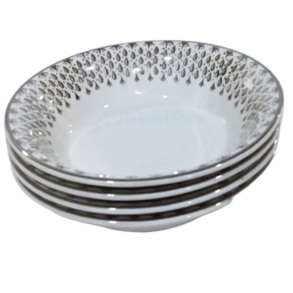 Vintage Silver Rain Set of 4 Ironstone Dishes Washington Pottery Hanley England - Picture 1 of 6